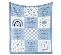 AOWINS Christening Gift for Boy, Baptism Gifts for Boys, Gift Christening Boy, Christian Gifts, Unique Christening Gifts, Baby Boy Gifts, Gifts for Birth/New Born Blanket 130×100CM