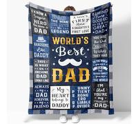 AOWINS Dad Gifts, Dad Birthday Gifts, Gift for Dads from Daughter/Son, Presents for Daddy on Father's Day Valentines Christmas - Soft Throws Dads Blanket 150×130CM