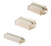 AOWIS Mesh Makeup Bag Mesh Cosmetic Bag Storage Bag Travel Toilet Bag Zipper Wallet Travel Makeup Bag Women's Large Makeup Bag Portable Travel Necessities Bag Open Flat Makeup Bag, Black, Fashion