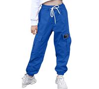 AOWKULAE Girls Ladies Casual Cargo Jogging Bottoms 6 Years Women 3XL, S, Royal Blue, 9-10 Years
