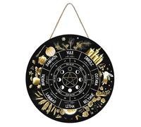 Aowotu Wheel Of The Year Wood Sign 12", Sabbats Pagan Witch Sign, Wiccan Holidays, Wicca Calendar, Yule Altar, Celestial Sign, Vintage Handmade Decor