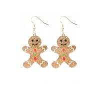 AOWVUTS Christmas Earrings for Women Xmas Themed Dangle Hook Earrings Christmas Tree Santa Drop Earrings Xmas Gingerbread Man Party Jewelry Gifts for Ladies Girls Holiday Costume Accessories (2)