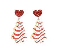 AOWVUTS Christmas Earrings for Women Xmas Themed Dangle Hook Earrings Christmas Tree Santa Drop Earrings Xmas Gingerbread Man Party Jewelry Gifts for Ladies Girls Holiday Costume Accessories (4)