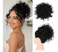 AOWVUTS Messy Bun Hair Pieces Hair Scrunchies Tousled Updo Elastic Hair Bun Hair Piece Synthetic Donut Updo Hairpieces Hair Bun Extensions Updo Ponytail Hair Chignons (Black)