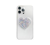 AOWVUTS Mobile Phone Grip Stand Glitter Heart Shaped Phone Grip Holder Love Airbag Holders Expanding Stand and Grips Cellphone Accessory Phones Finger Kickstand for Smartphones and Tablets (Bl)