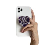 AOWVUTS Phone Grip Holder Heart Shaped Marble Grip Stand Phones Holder with Expanding Kickstand Multi-function Foldable Finger Grips Love Cell Phone Stand for Smartphones and Tablets (Purple)