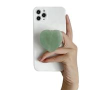 AOWVUTS Phone Grip Holder Heart Shaped Marble Grip Stand Phones Holder with Expanding Kickstand Multi-function Foldable Finger Grips Love Cell Phone Stand for Smartphones and Tablets (Green)