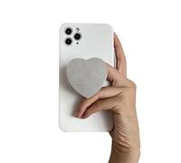 AOWVUTS Phone Grip Holder Heart Shaped Marble Grip Stand Phones Holder with Expanding Kickstand Multi-function Foldable Finger Grips Love Cell Phone Stand for Smartphones and Tablets (White)