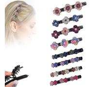 AOWVUTS Sparkling Crystal Stone Braided Hair Clips 2024 New Rhinestone Braided Hair Clips for Womens Girl Double Layer Easily Braided Hair Clips Hair Bands Elegant Shiny Rhineston Hair Styling Clips