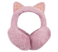 AOWVUTS Warmer Earmuffs for Women Girls Foldable Fluffy Faux Fur Thermal Ear Warmer Cute Sequin Cat Ears Plush Ear Muffs Soft Winter Accessories Coldproof Ears Covers Protector for Outdoor
