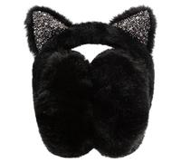AOWVUTS Warmer Earmuffs for Women Girls Foldable Fluffy Faux Fur Thermal Ear Warmer Cute Sequin Cat Ears Plush Ear Muffs Soft Winter Accessories Coldproof Ears Covers Protector for Outdoor