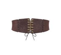AOWVUTS Women's Corset Belts Lace-up Tied Waspie Belt Retro Elastic Wide Belt Waist Cinch Belt Costume Waist Belt Ladies Body Cinch Waspie Corset Belts for Dress Theme Party