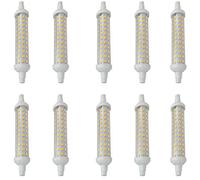 Aoxdi R7s LED 118mm 8W, 80 SMD 2835 LED Bulb Lighting Ceramic Energy Saving Corn Lamp, 118mm R7S, AC220-240V, 10-Pack (Warm White)