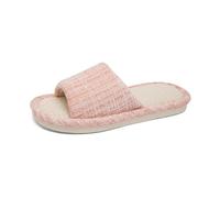AOXIANG House Slippers Indoor Cotton Flax Slippers,Casual Soft Non-slip Open Toed Mute Slippers Unisex EU 35-36