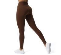 Aoxjox High Waisted Workout Leggings for Women Compression Tummy Control Trinity Buttery Soft Yoga Pants 26", Dark Brown Leopard Print, M