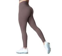 Aoxjox High Waisted Workout Leggings for Women Compression Tummy Control Trinity Buttery Soft Yoga Pants 26", Fudge Coffee, M