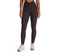 Aoxjox High Waisted Workout Leggings for Women Hidden Scrunch V Waist Front Illusion Ruched Athletic Yoga Pants 26", Mulch, S
