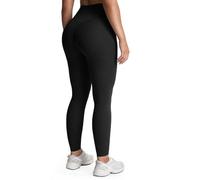 Aoxjox High Waisted Workout Leggings for Women Tummy Control Buttery Soft Yoga Metamorph Deep V Pants 27", Black, Large