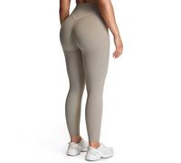 Aoxjox High Waisted Workout Leggings for Women Tummy Control Buttery Soft Yoga Metamorph Deep V Pants 26", Mink, S