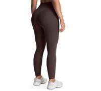 Aoxjox High Waisted Workout Leggings for Women Tummy Control Buttery Soft Yoga Metamorph Deep V Pants 26", Mulch, XS