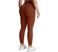 Aoxjox High Waisted Workout Leggings for Women Tummy Control Buttery Soft Yoga Metamorph Deep V Pants 26", Cherry Mahogany, M