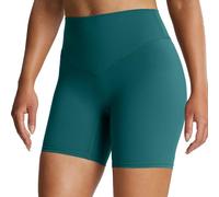 Aoxjox Metamorph Breeze Workout Biker Shorts for Women Tummy Control High Waisted Exercise Athletic Gym Yoga Short 6", Deep Lagoon, M