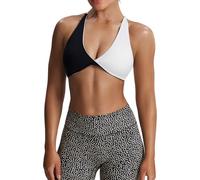 Aoxjox Metamorph Sienna Twist Sports Bra, Blackness and White, XXS