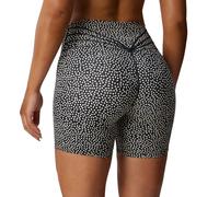 Aoxjox Trinity Workout Biker Shorts for Women Tummy Control High Waisted Exercise Athletic Gym Running Yoga Short 6", Blackness Dot Print, L