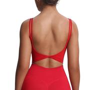 Aoxjox Women's Metamorph Twist Back Cami Sports Bra | twin spaghetti straps, u back hollow, removable pads, women's workout fitness yoga crop sports tank, gym essential