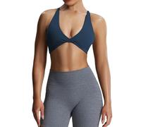 Aoxjox Women's Workout Sports Bras Fitness Backless Padded Sienna Low Impact Bra Yoga Crop Tank Top, Blueberry, S