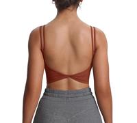 Aoxjox Women's Workout Sports Bras Fitness Yoga Crop Tank Twist Back Cami, Cherry Mahogany, S