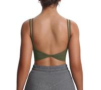 Aoxjox Women's Workout Sports Bras Fitness Yoga Crop Tank Twist Back Cami, Olive Green, M