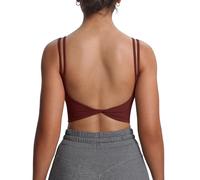 Aoxjox Women's Workout Sports Bras Fitness Yoga Crop Tank Twist Back Cami, Rum Raisin, L