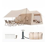 Aoxun Inflatable Tent for 2/4/6/8 Person, Air Tent with Manual Hand Pump, Camping Tent