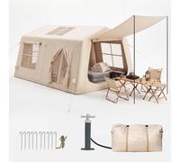 Aoxun Inflatable Tent for 2/4/6/8 Person, Air Tent with Manual Hand Pump, Camping Tent