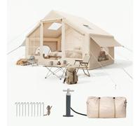 Aoxun Inflatable Tent for 2/4/6/8 Person, Air Tent with Manual Hand Pump, Camping Tent