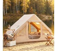 Aoxun Inflatable Tent with Pump for 4-8 People, Winterproof Inflatable Camping Tent with Stove Hole for 4 Seasons, Spacious Air Tent for Glamping & Outdoor Use