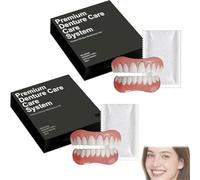 Aoyaanew Teeth, Aoyaanew Dentures, Teeth Silicone Every Day, Snap on Veneers Teeth, Soft and Comfortable, Easy to Use for Men and Women (2 Pcs)