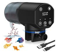 Aoyar Automatic Fish Feeder for Aquarium:USB Rechargeable Auto Fish Feeder, 200ml Large Capacity & Moisture-Proof Automatic Fish Food Dispenser, Vacation Feeder Timer for Tank Holiday Weekends