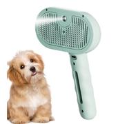 AOYEBO Cat Steam Brush - ABS+Stainless Steel Detachable Head with Gentle Rounded Bristles, One-Button Pet Grooming Tool for Cats/Dogs (Easy Rinse) (green)