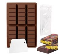 AOYEBO Silicone Chocolate Bar Mold Dubai-Style - Non-Stick Seamless Demolding Design, Deep Cavity Dessert Mold for Candies Fudge Caramel (Dishwasher Safe)
