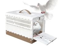 AOYEBO Small Bird Cage - ABS Construction with Foldable Design & Secure Lock Mechanism, Portable Travel Carrier for Pigeons Doves and Canaries (Ergonomic Handle)