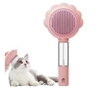 AOYEBO Spray Hair Removal Comb - Steam-Enhanced Detangling & 10mm Curved Stainless Teeth, One-Touch Pet Grooming Tool for Cat/Dog Shedding Control (pink)