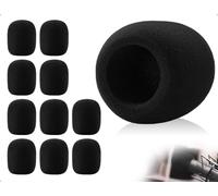 AOYEGIC 10 Pack Microphone Wind Filters, Thick Foam Pop Filters, Washable Pop Filters, Microphone Dust Cover, Ideal for KTV and Theatre Shows (Black)