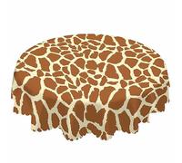 AOYEGO Animal Prints Brown Round Tablecloth 60 Inch Giraffe Skin Texture Irregular Geometry Shape Fashion Table Cloth Polyester Tablecloths for Home Decor, Parties, Picnic