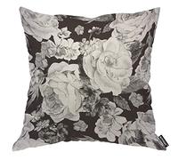 AOYEGO Black White Rose Throw Pillow Cover Floral Bouquet Botanical Plant Nature Leaves Bloom Wild Flowers Petal Daisy Pillow Case 18x18 Inch Decorative Men Women Boy Girl Room Cushion Cover for Home
