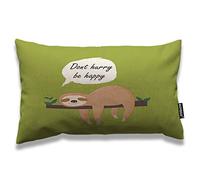 AOYEGO Sloth Throw Pillow Cover 12x20 Inch Cute Animal Lazy Sloth Lying on Tree Branch Leaves Rectangle Pillow Cases Home Decorative Cotton Linen Cushion Cover for Bed Sofa
