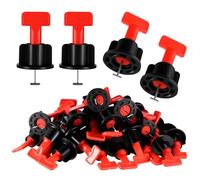 Aoyfuwell 100 Pcs Tile Leveling System Kit, Tile Levelling System Set with Tile Key, Heavy-Duty Tile Leveler Tile Leveler Spacers, Tile Installation Tool Kit for Walls & Floors, with 2 Wrenches