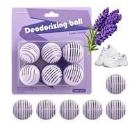 Aoyfuwell 12 PCS Shoe Deodorizer，Odour Eaters，Long-Lasting Deodorizer, Reusable Shoe freshener, Keeps Shoes Fresh for 24 Hours.Lavender-Scented Shoe deodorizing Balls。