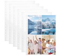 Aoyfuwell 30pcs Photocard Sleeves 240 Pockets,for A4 2/3/4 Ring Binder,Clear Double-Sided 4 Pockets Photo Sheet Protectors,Photocard Top Loading Photo Album Refill Pages(Pocket 109x153 mm)